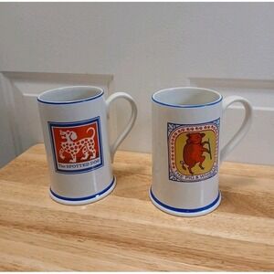 2 English Inn Signs Mugs by Burleigh England: The Spotted Dog The Pig & Whistle